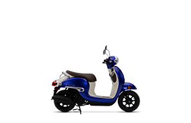 A blue 2024 Honda Giorno scooter/une Honda Giorno 2024 bleu