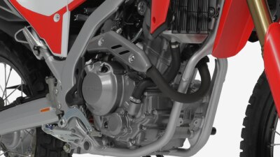A close-up of the Honda CRF300L frame