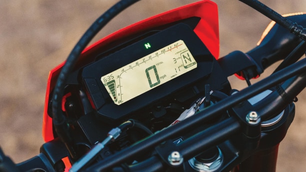 A close-up of the Honda CRF300L dash
