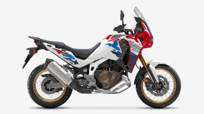 A right facing side angle of a Honda Africa Twin Adventure Sports ES