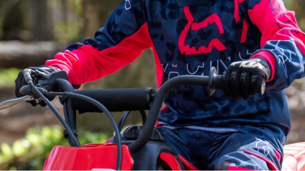 Close up of CRF50F handles.