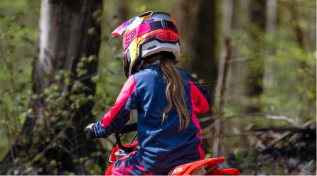 Close up of CRF50F handles.