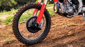 The rims on the tire of a HondaCRF450RX
