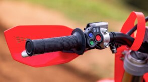 The right handlebar of a Honda CRF450RX
